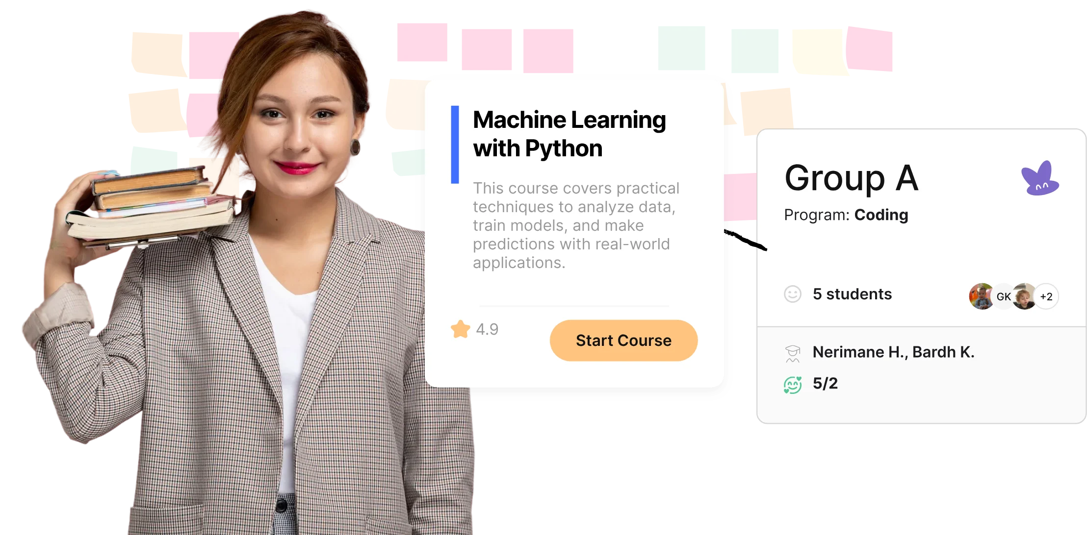 Course scheduling feature illustration